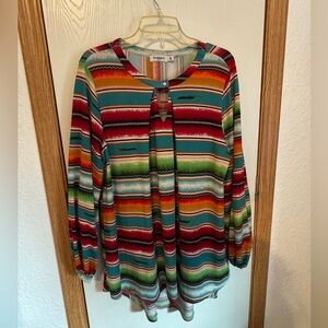 Multi-Colorful Striped Women's Top
